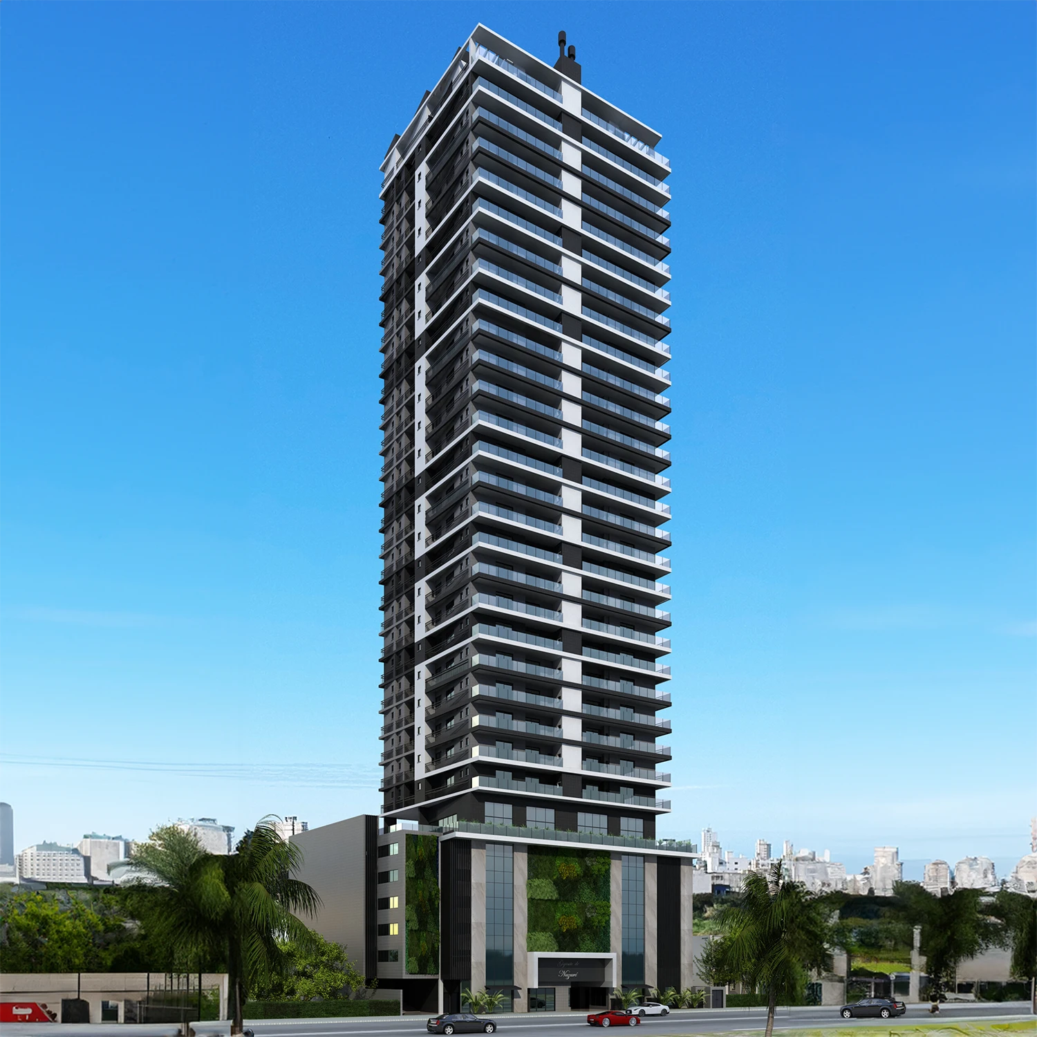 Vista aérea do Gigante de Nazaré em Balneário Perequê